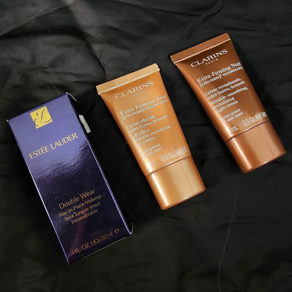 Estee Lauder Double Wear Makeup and Clarins Extra-Firming Jour Set